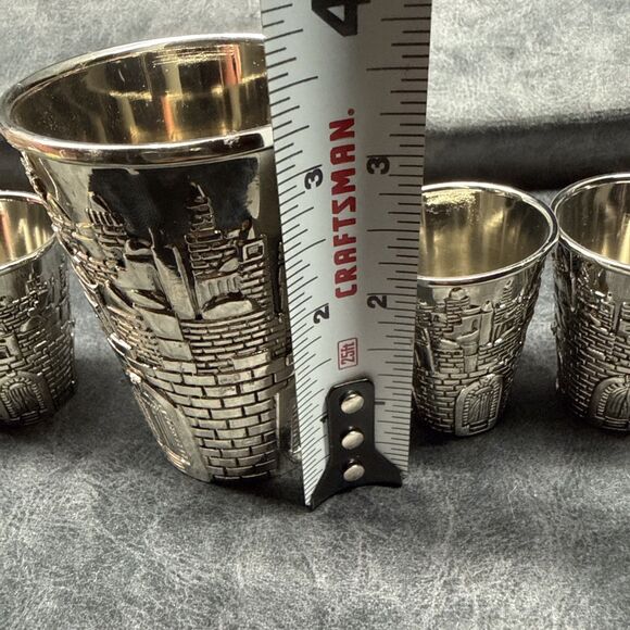 Karshi Jerusalem Motif Kiddush Fountain Cup & 6 Small Cups - Picture 6 of 8